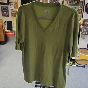 Chico's Olive Green Cotton Top